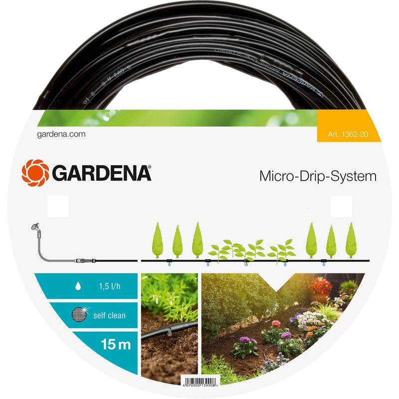 Load image into Gallery viewer, Gardena bovengrondse druppelbuis 4,6 mm (3 16 ) druppelaar (zwart, 1362-20, 15 m)