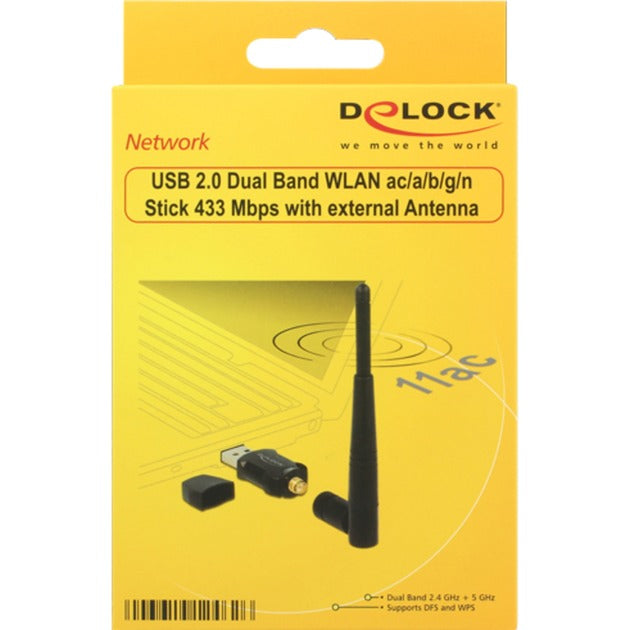 Load image into Gallery viewer, Delock usb 2.0 dual band wlan stick wlan adapter (zwart)