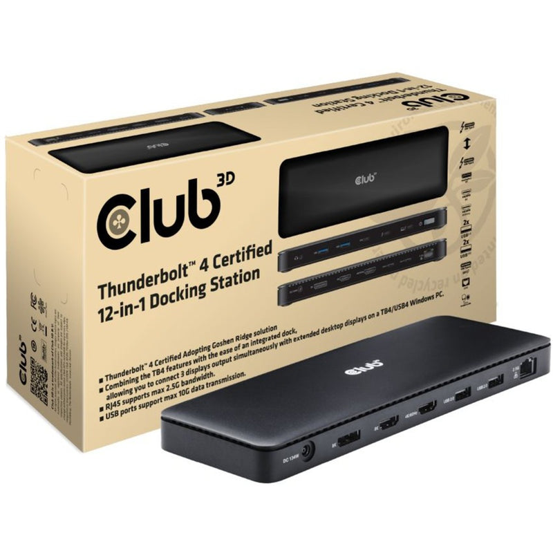 Load image into Gallery viewer, Club 3d thunderbolt 4 12-in-1 dock dockingstation (zwart)