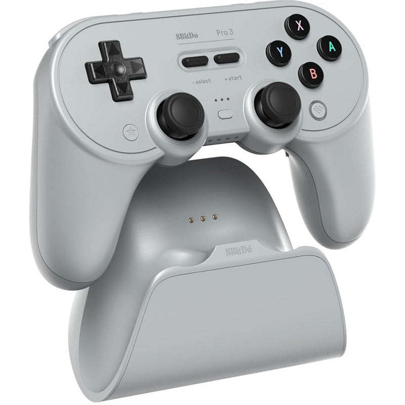 Cargue la imagen en el visor de la galería, 8bitdo pro 3 bluetooth gamepad (grijs zwart, switch 1 2, pc, android, 2.4 ghz bluetooth usb)
