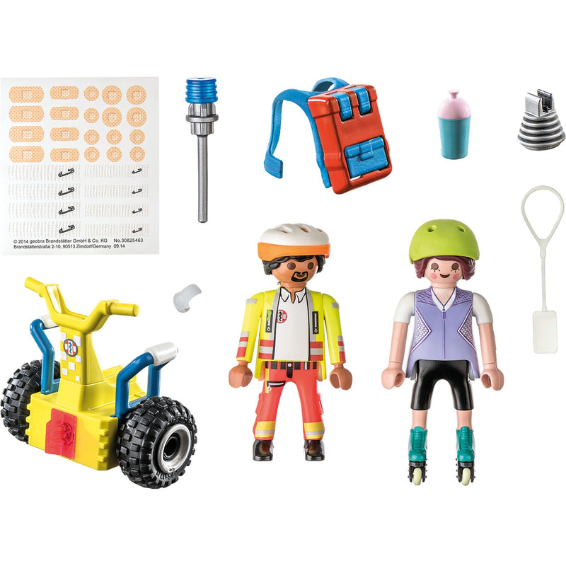 Load image into Gallery viewer, Playmobil city life - starterpack rescue met segway constructiespeelgoed (71257)
