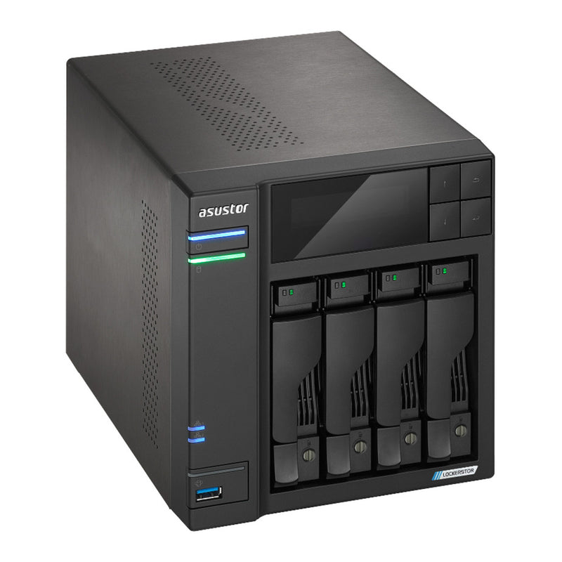 Load image into Gallery viewer, Asustor lockerstor 4 gen2+ as6704t v2 nas (zwart, 2x 5g lan, hdmi, usb)