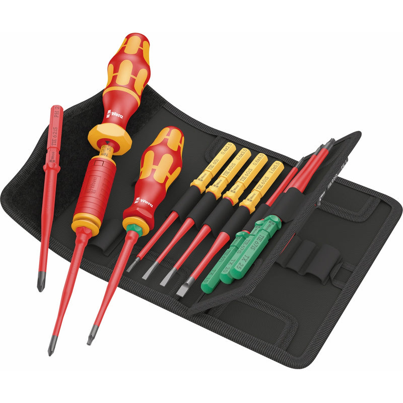 Load image into Gallery viewer, Wera kraftform kompakt vde 16 torque extra slim 1 tool finder schroevendraaier (rood geel, 16‑delig)