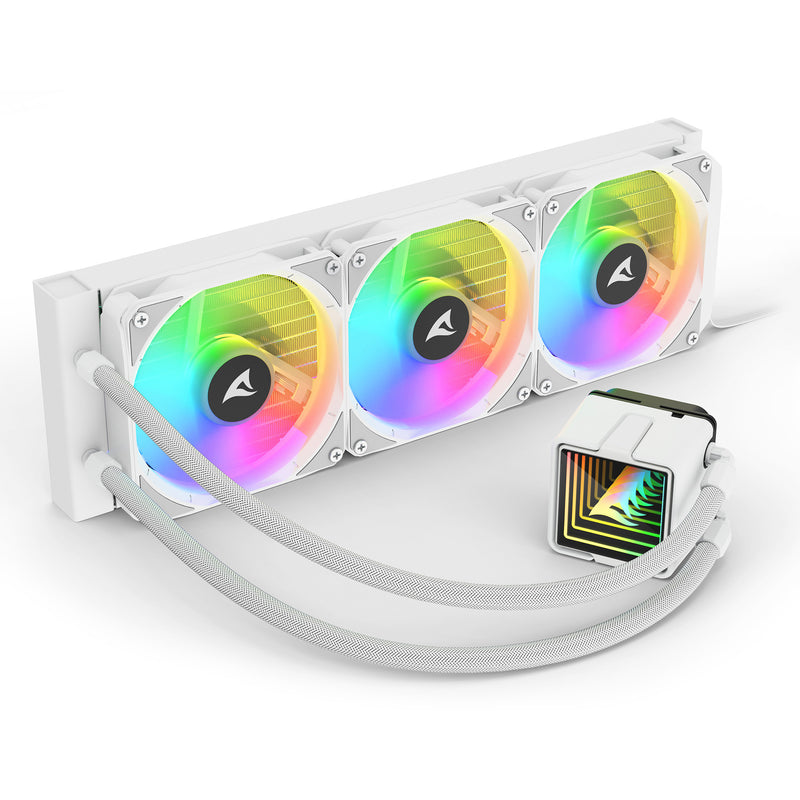 Load image into Gallery viewer, Sharkoon s100 argb waterkoeling (wit, 4-pins pwm fan-connector)