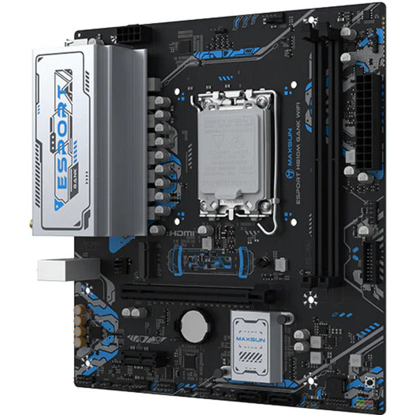 Laden Sie das Bild in Galerie -Viewer, Maxsun ms-esport-h810m gank wifi socket 1851 moederbord (zwart, gb-lan, wlan, bt, sound, µatx)
