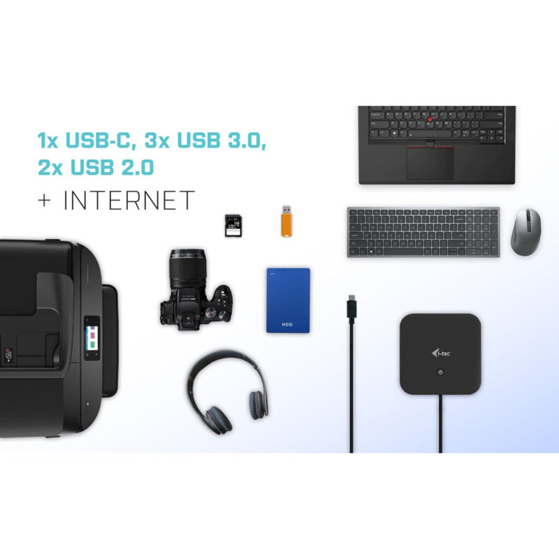 Load image into Gallery viewer, I-tec usb-c hdmi dp docking station with power delivery 65w + universal charger 77 w (zwart)