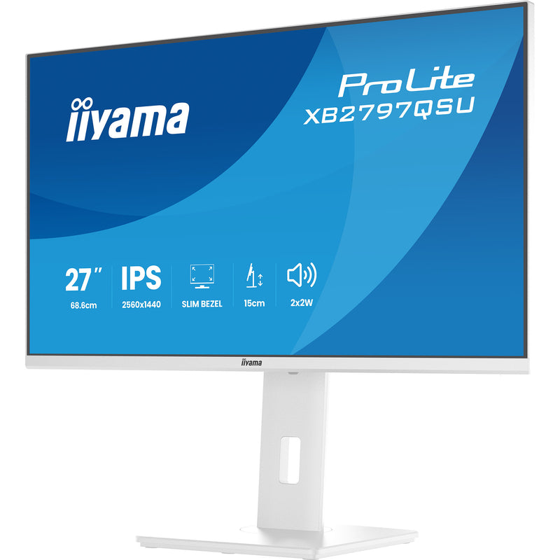 Afbeelding laden in galerijviewer, Iiyama prolite xb2797qsu-w1 27 monitor (wit (mat), hdmi, displayport, usb, audio)