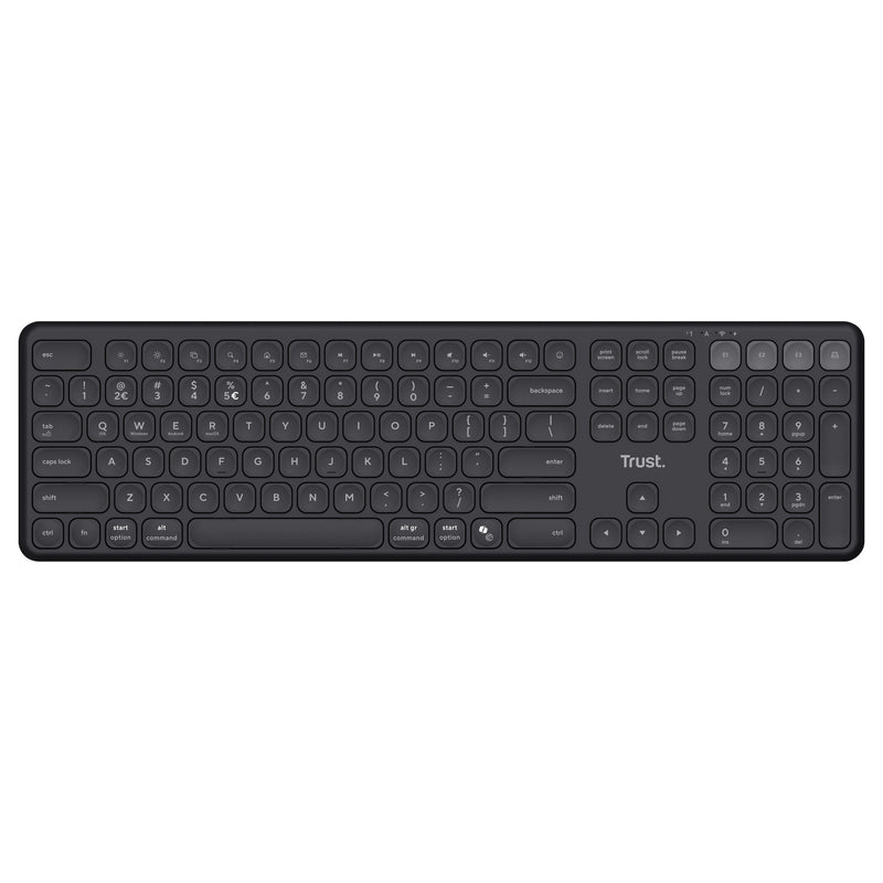 Load image into Gallery viewer, Trust vaiya draadloos toetsenbord (zwart, us lay-out (qwerty), 100%, bluetooth 2.4ghz)