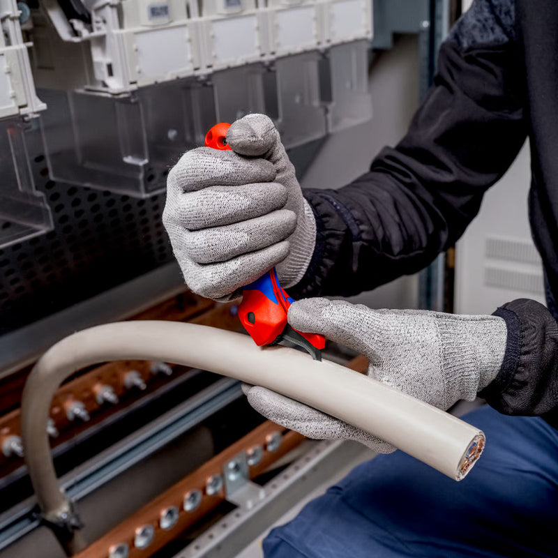 Load image into Gallery viewer, Knipex kabelmes, met glijschoen (rood blauw)
