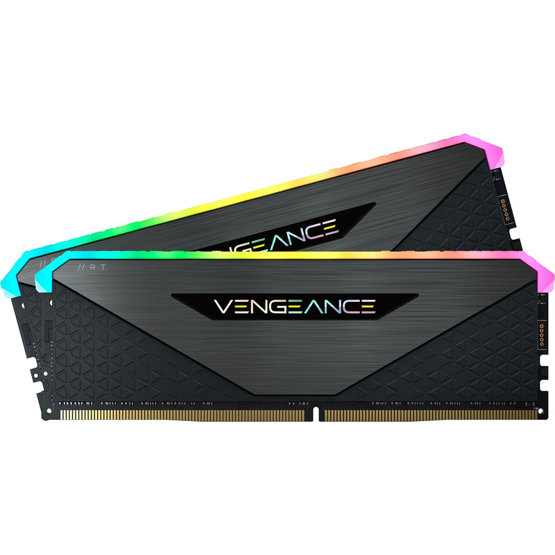 Chargez l'image dans la visionneuse de la galerie, Corsair vengeance rgb rt 32 gb ddr4-3200 (2x 16 gb) werkgeheugen (zwart, cmn32gx4m2z3200c16, xmp 2.0)