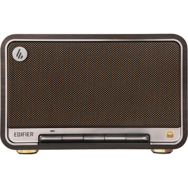 Laden Sie das Bild in Galerie -Viewer, Edifier d32 draadloze tafelluidspreker (donkerbruin zilver, bluetooth, wi-fi (apple airplay), usb-c, aux)