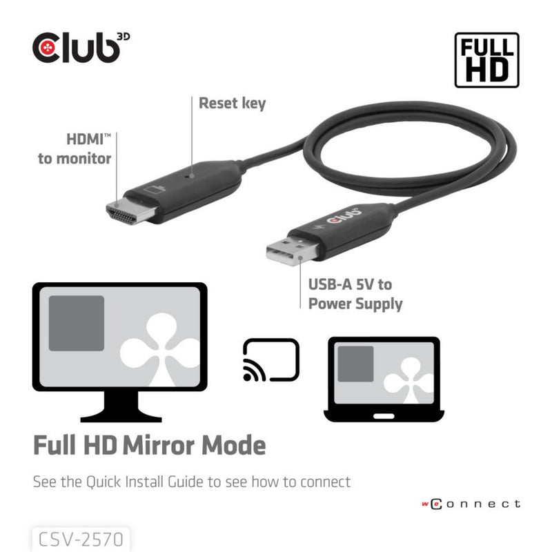 Laden Sie das Bild in Galerie -Viewer, Club 3d wireless usb-c to hdmi transmitter and receiver adapter (zwart)