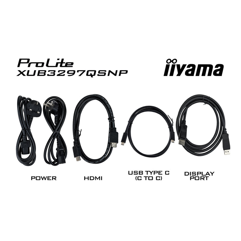 Load image into Gallery viewer, Iiyama prolite xub3297qsnp-b1 32 monitor (zwart, hdmi, 2x displayport, 2x usb-a, 2x usb-c, rj-45)