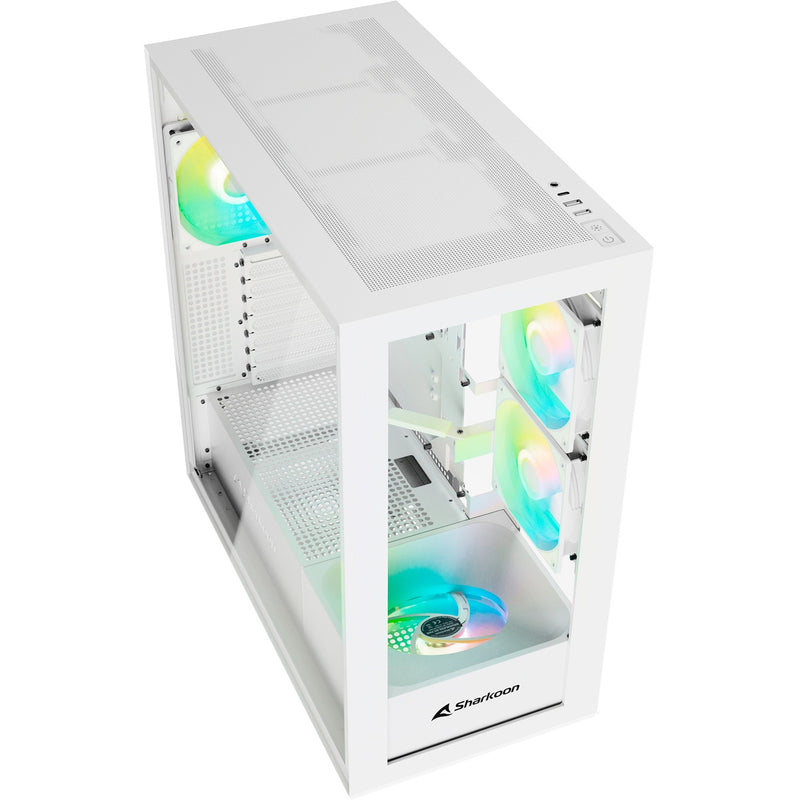 Load image into Gallery viewer, Sharkoon rebel c60 rgb midi tower behuizing (wit | 2x usb-a | 1x usb-c | rgb | tempered glass)