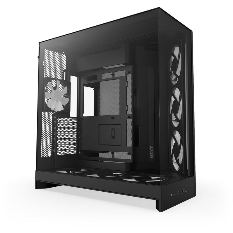 Afbeelding laden in galerijviewer, Nzxt h9 flow rgb+ midi tower behuizing (zwart (mat) | 2x usb-a | 1x usb-c | rgb | tempered glass)