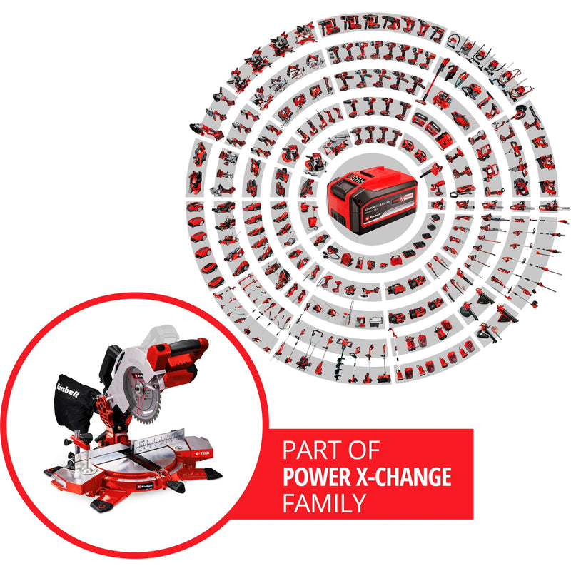 Load image into Gallery viewer, Einhell accu kap verstekzaag te-ms 18 210 li-solo afkort- en verstekzaag (rood zwart, accu en oplader niet inbegrepen)