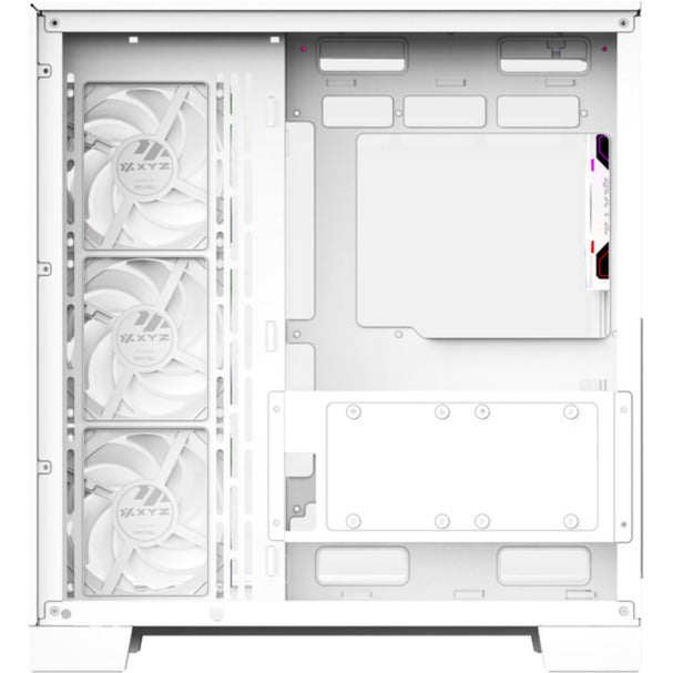 Cargue la imagen en el visor de la galería, Xyz pc gear tesseract a-rgb midi tower behuizing (wit | 2x usb-a | 1x usb-c | rgb | tempered glass)