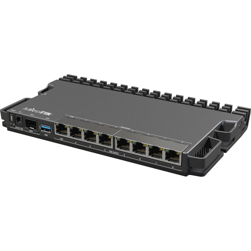 Load image into Gallery viewer, Mikrotik heavy-duty rb5009 router (rb5009upr+s+in) (zwart, marvell armada 7040 cpu, poe, sfp+)