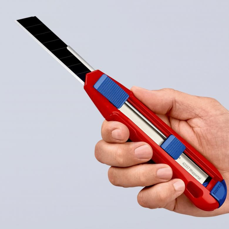Afbeelding laden in galerijviewer, Knipex cutix universele mes stanleymes (rood blauw, incl. 2 mesbladen)