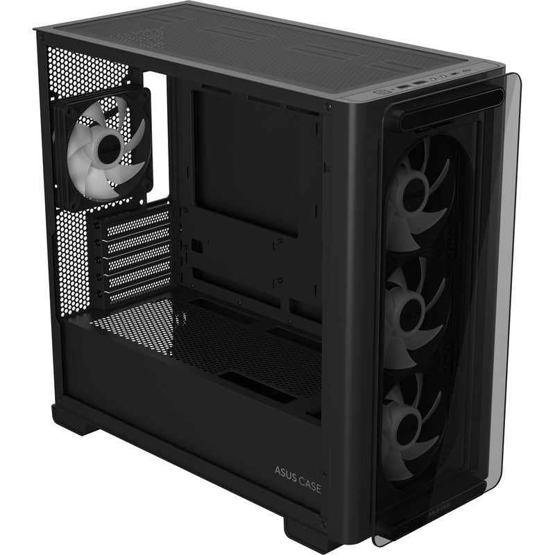 Load image into Gallery viewer, Asus a23 plus mini tower behuizing (zwart | 2x usb-a | 1x usb-c | rgb | tempered glass)