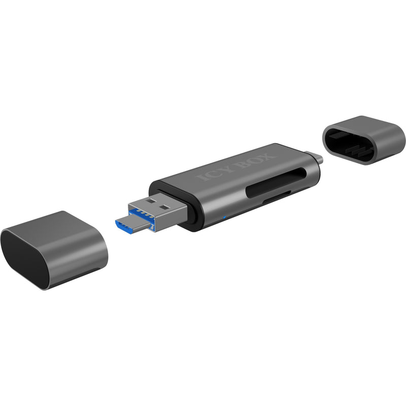 Load image into Gallery viewer, Icy box ib-cr200-c externe cardreader met multi-usb connector kaartlezer (antraciet)
