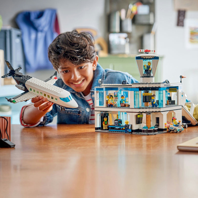 Afbeelding laden in galerijviewer, Lego city - luchthaven met vliegtuig constructiespeelgoed (60502)