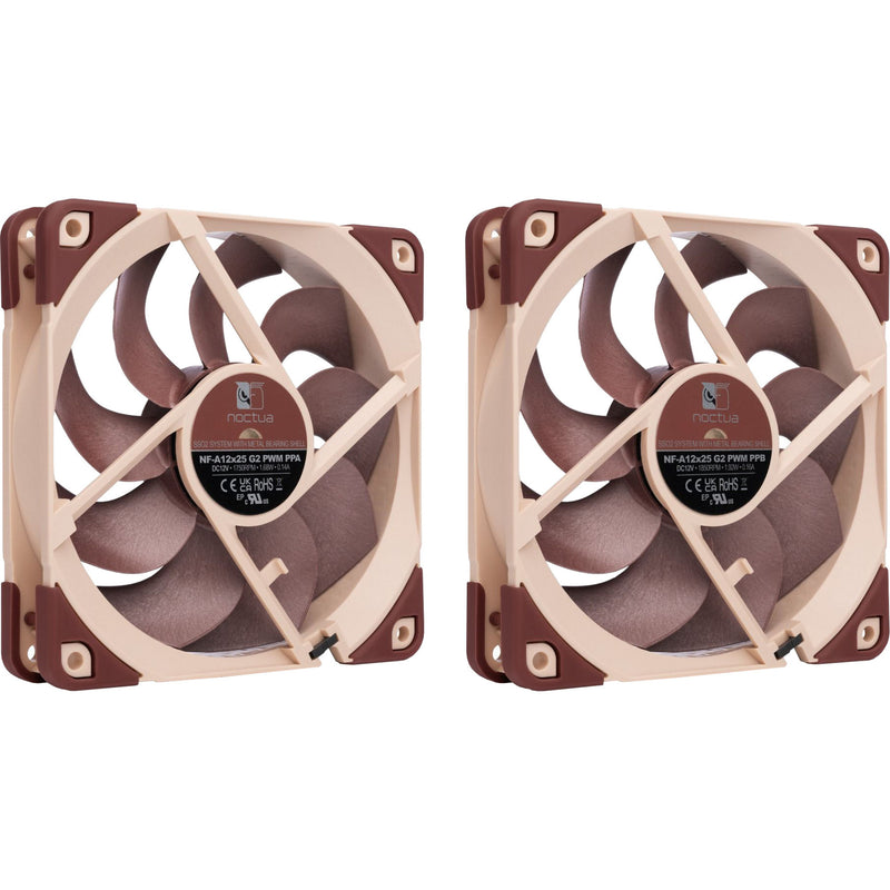 ギャラリービューアに画像をロードする, Noctua nf-a12x25 g2 pwm sx2-pp case fans (bruin, 2 stuks, 120 x 120 x 25 mm)