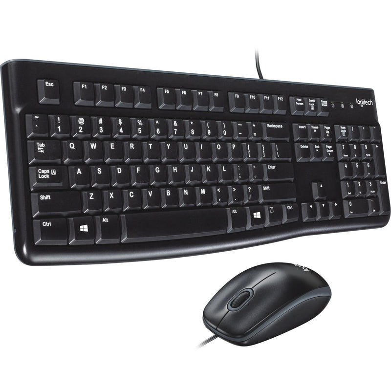 Afbeelding laden in galerijviewer, Logitech mk120 desktopset (zwart, eu lay-out (qwerty), rubberdome)