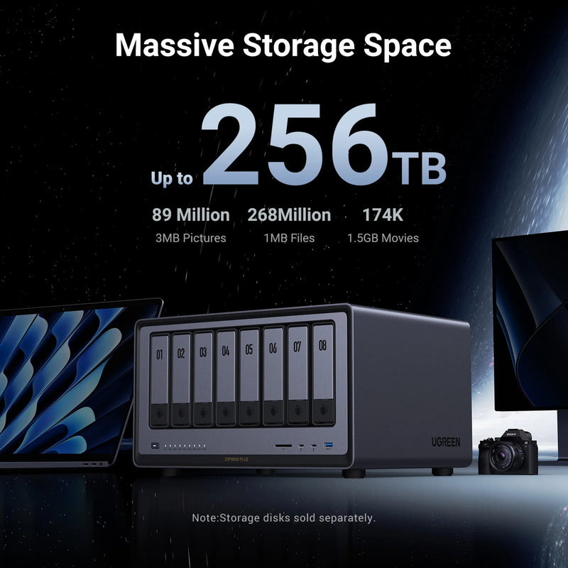 Afbeelding laden in galerijviewer, Ugreen nasync dxp8800 plus (grijs, wifi, 2x 10gbe, hdmi, thunderbolt 4 (40 gb s))