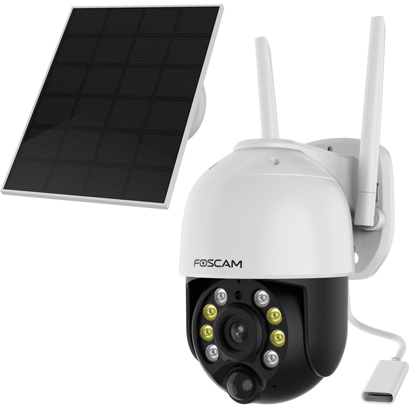 ギャラリービューアに画像をロードする, Foscam b4, 100% draadloze 2k 4mp pan tilt batterijcamera (wit)