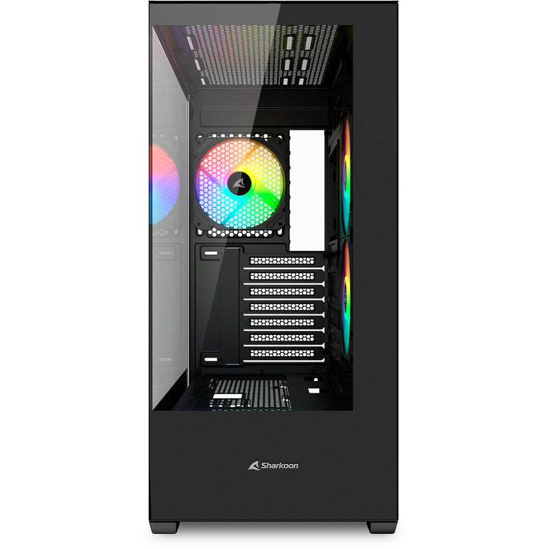 Load image into Gallery viewer, Sharkoon sk6 argb midi tower behuizing (zwart | 2x usb-a | rgb | tempered glass)