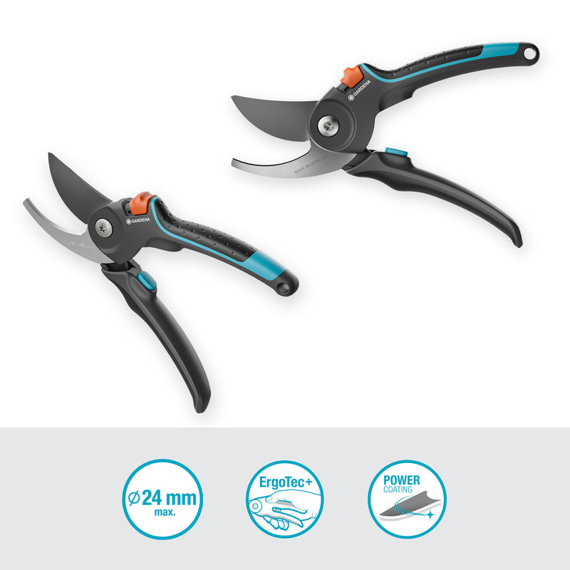 Load image into Gallery viewer, Gardena snoeischaar premiumcut pro fresh wood, bypass (grijs turquoise, 24 mm snoeidiameter)