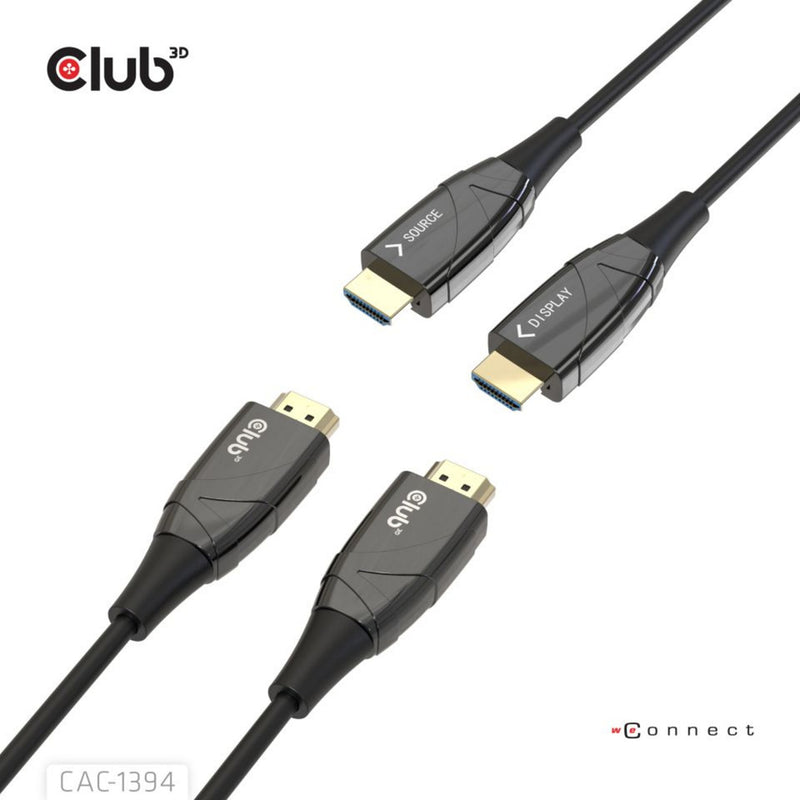 Afbeelding laden in galerijviewer, Club 3d hdmi hybrid aoc cable 8k60hz 4k120hz, 100 m kabel (zwart)
