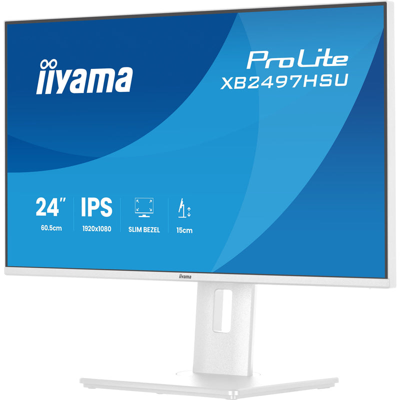 Load image into Gallery viewer, Iiyama prolite xb2497hsu-w1 23.8 monitor (wit (mat), 120 hz, hdmi, displayport, usb, audio)