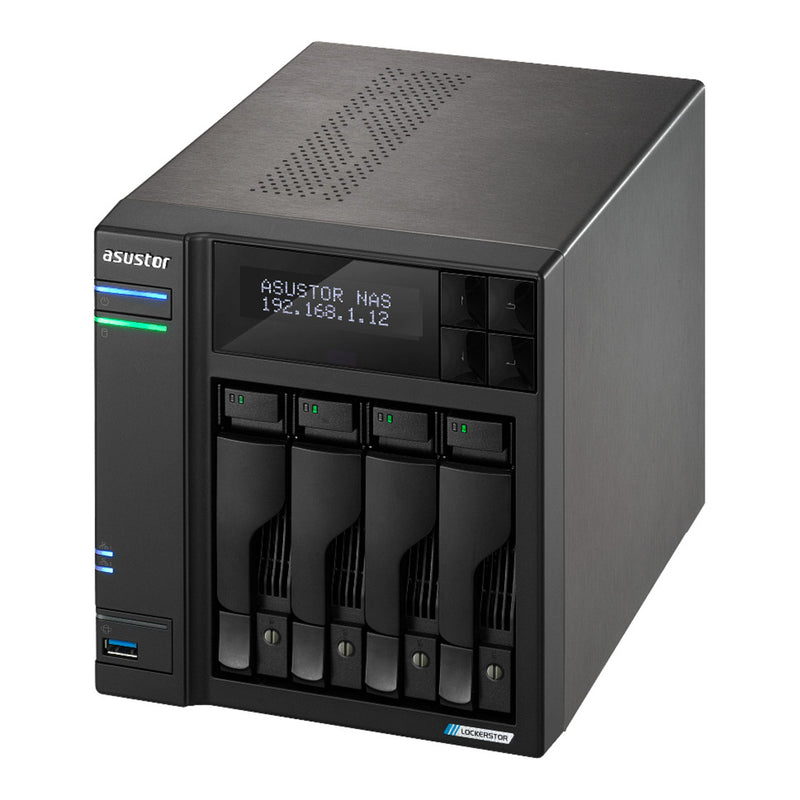 Load image into Gallery viewer, Asustor lockerstor 4 gen2+ as6704t v2 nas (zwart, 2x 5g lan, hdmi, usb)