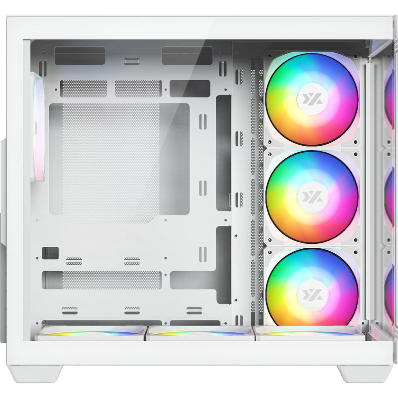 Laden Sie das Bild in Galerie -Viewer, Xyz pc gear tesseract x midi tower behuizing (wit | 2x usb-a | 1x usb-c | tempered glass)
