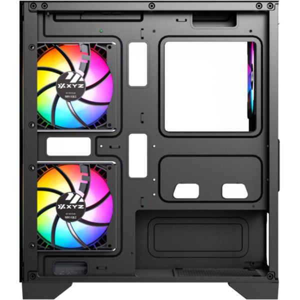 Afbeelding laden in galerijviewer, Xyz pc gear titanium view lite midi tower behuizing (zwart | 2x usb-a | tempered glass)