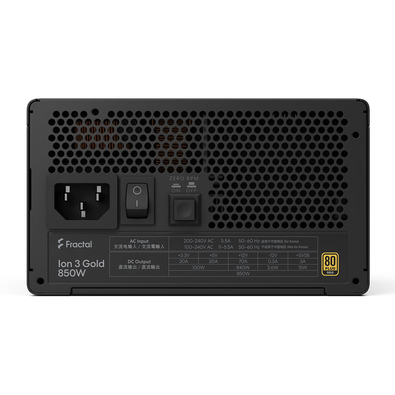 Cargue la imagen en el visor de la galería, Fractal design ion gold 3 modulaire 850 watt voeding (zwart, 1x 12v-2x6, 3x pcie)