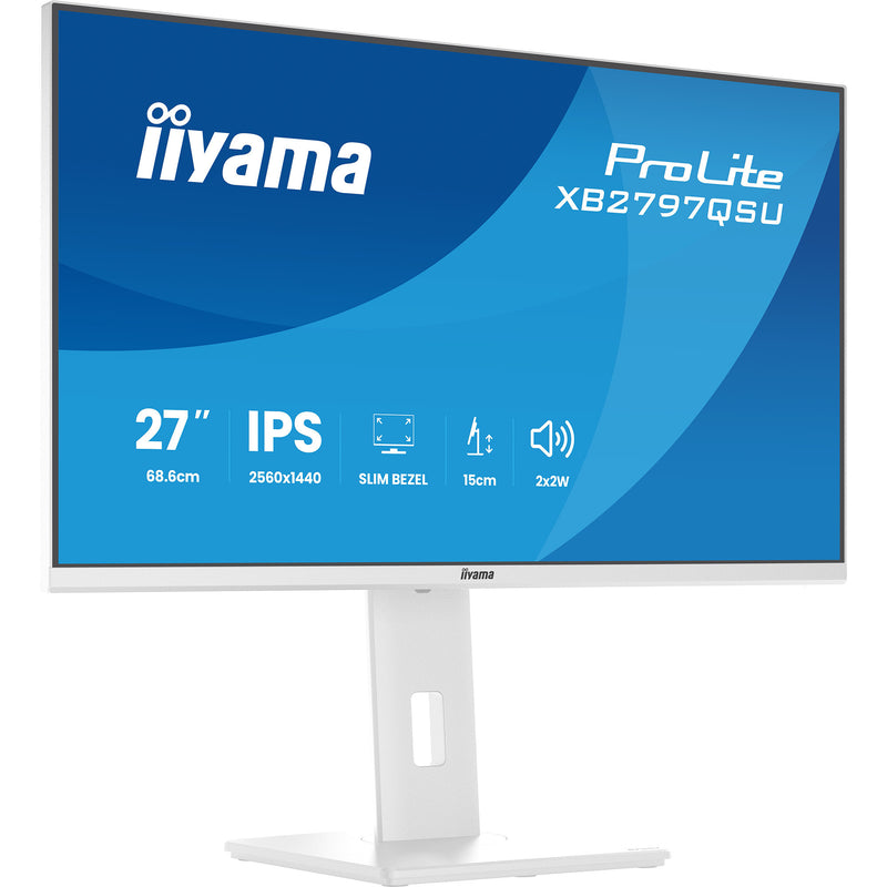 Afbeelding laden in galerijviewer, Iiyama prolite xb2797qsu-w1 27 monitor (wit (mat), hdmi, displayport, usb, audio)