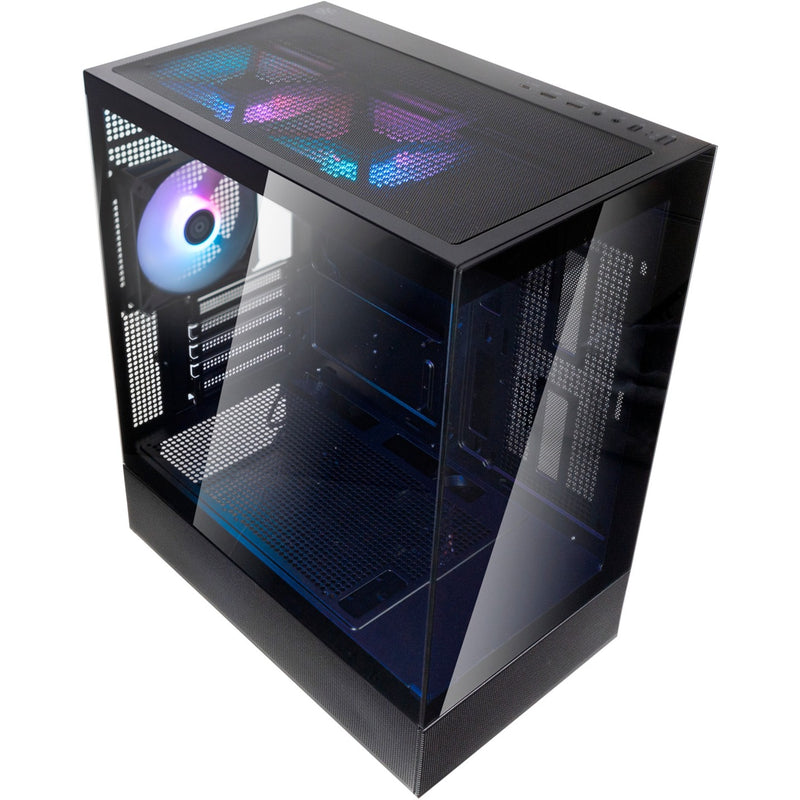 Load image into Gallery viewer, Silverstone lucid 04 mini tower behuizing (zwart | 2x usb-a | 1x usb-c | rgb | tempered glass)
