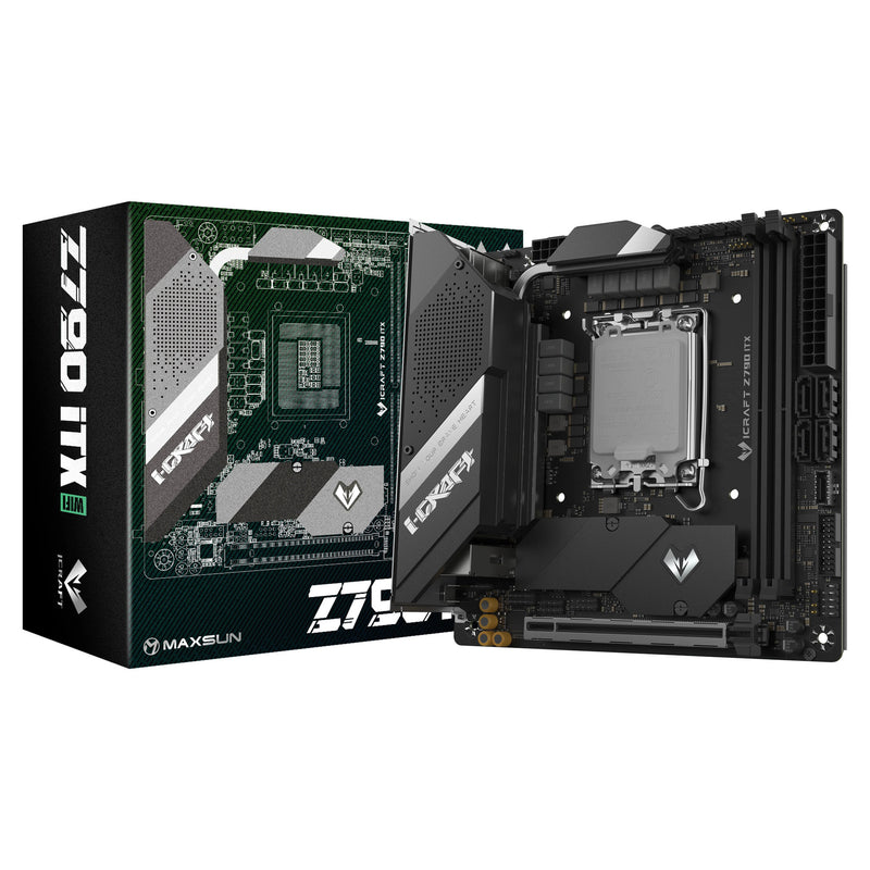 Laden Sie das Bild in Galerie -Viewer, Maxsun ms-icraft z790 itx wifi socket 1700 moederbord (zwart, raid, 2.5 gb-lan, wlan, bt, sound, mini-itx)