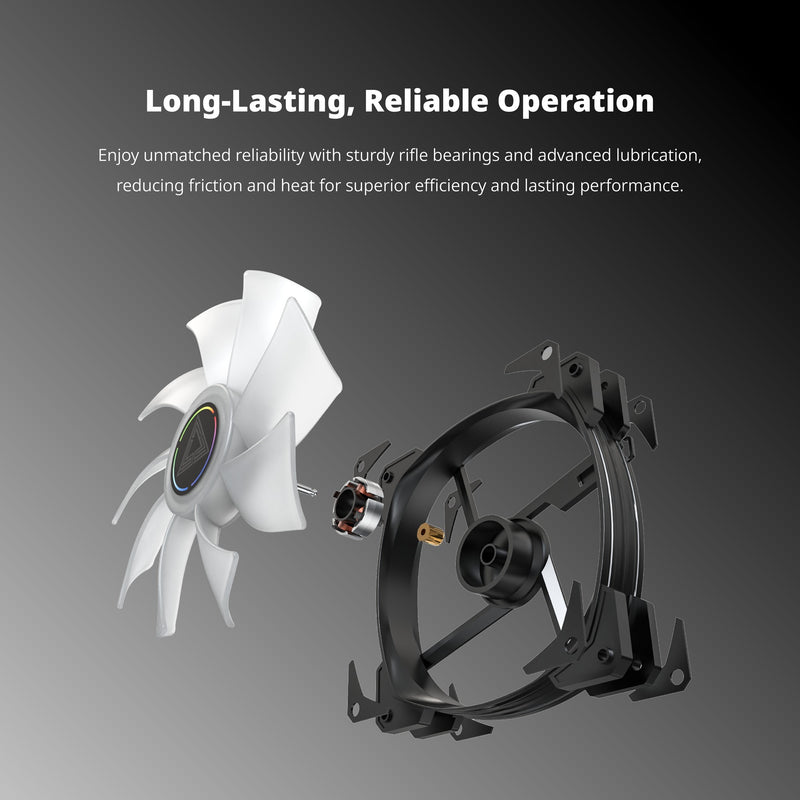 Load image into Gallery viewer, Montech hp140 argb pwm case fan (zwart, 140 x 140 x 25 mm)
