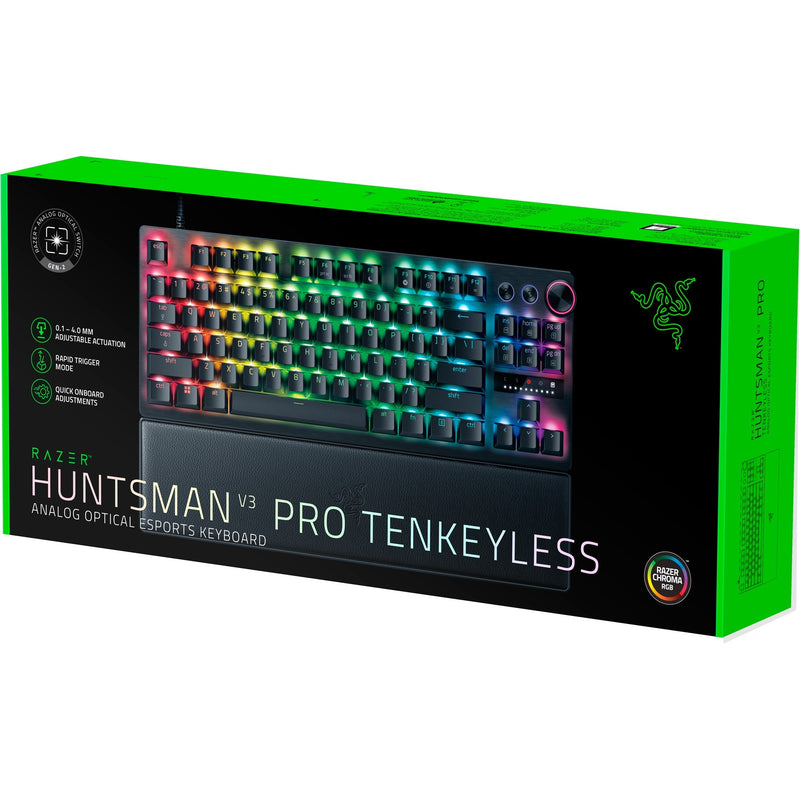 Load image into Gallery viewer, Razer huntsman v3 pro tkl rgb mechanisch gaming toetsenbord (zwart, us lay-out (qwerty), analog optical gen 2, 80% (tkl), double-shot pbt)