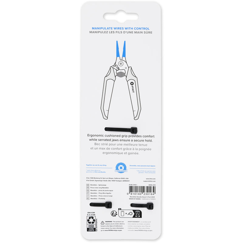 Load image into Gallery viewer, Ifixit mandible needle nose pliers grijptang (zwart blauw)