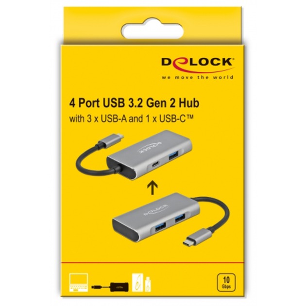 Load image into Gallery viewer, Delock external usb 3.2 gen 2 usb type-c hub usb-hub (grijs)