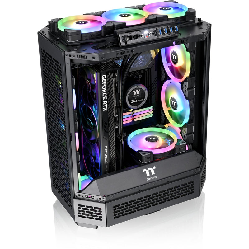 Load image into Gallery viewer, Thermaltake the tower 600 midi tower behuizing (zwart | 4x usb-a | 1x usb-c | tempered glass)