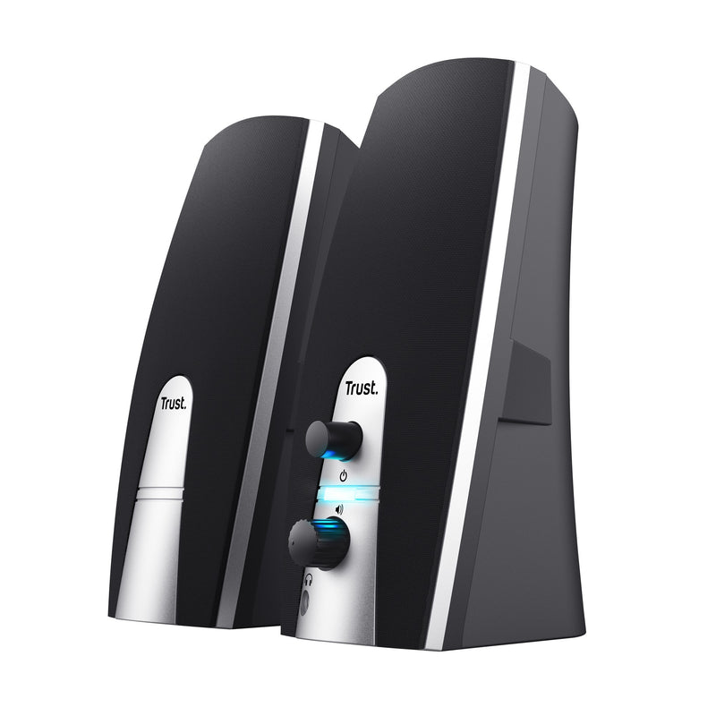 Load image into Gallery viewer, Trust 2.0 speaker set pc-luidspreker (zwart zilver)