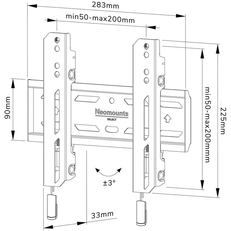 Load image into Gallery viewer, Neomounts select wl30s-850bl12 vlakke wandsteun bevestiging (zwart)
