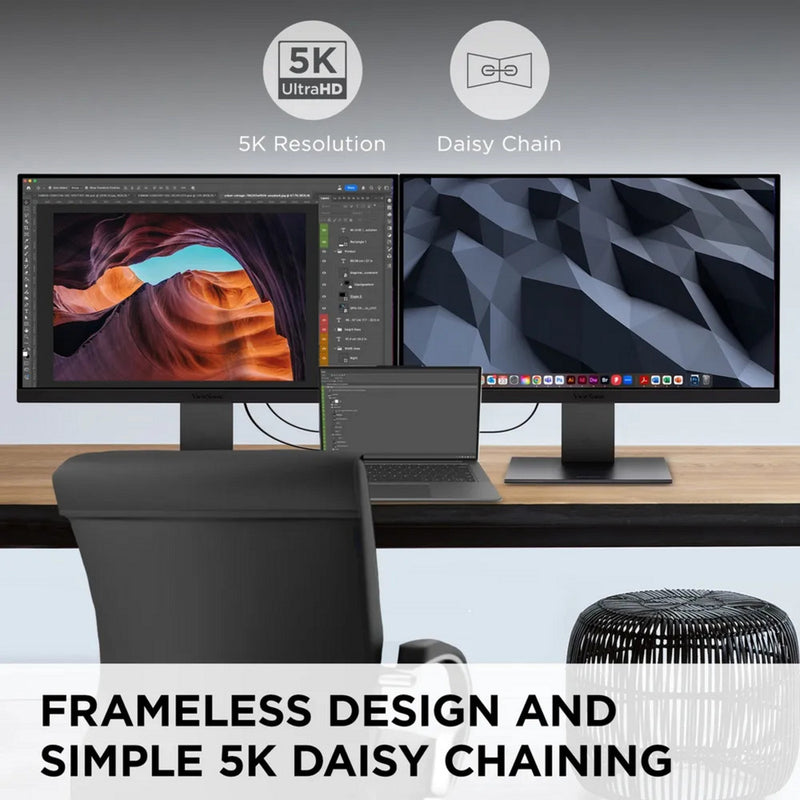 Laden Sie das Bild in Galerie -Viewer, Viewsonic vp2788-5k mac-compatible 27 4k uhd monitor (zwart, 2x thunderbolt 4, 1x hdmi, 1x displayport, usb-a, usb-c)