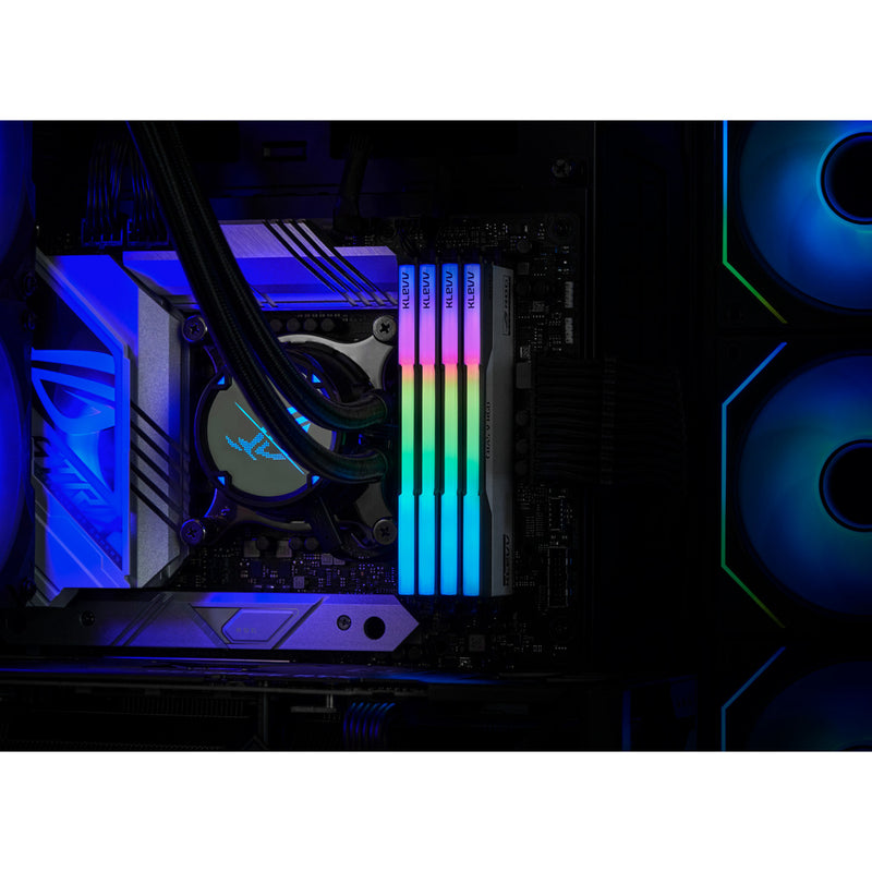 Laden Sie das Bild in Galerie -Viewer, Klevv 32 gb ddr5-6200 (2x 16 gb) kit werkgeheugen (wit zwart, kd5agua80-62b320p, cras v rgb rog, xmp 3.0, expo)